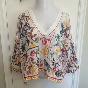 Zara Multicolored Embroidered Blouse
